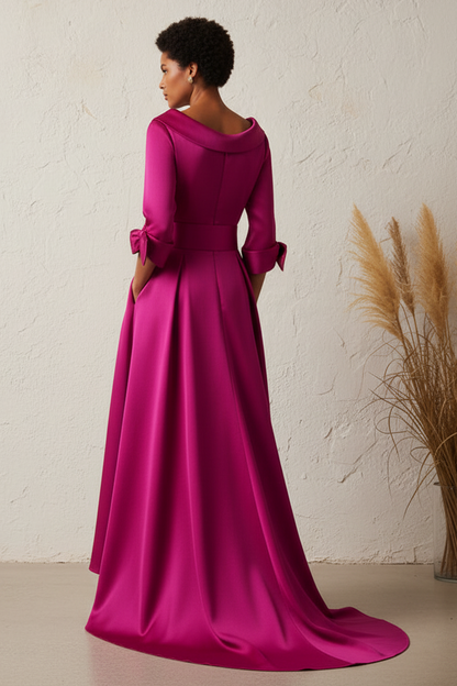 Structured A-Line High-Low Midi Dress