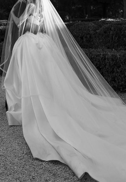 Strapless Corset Satin Ball Gown Wedding Dress