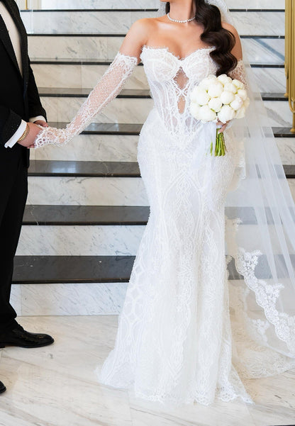 Illusion Corset Mermaid Lace Wedding Dress