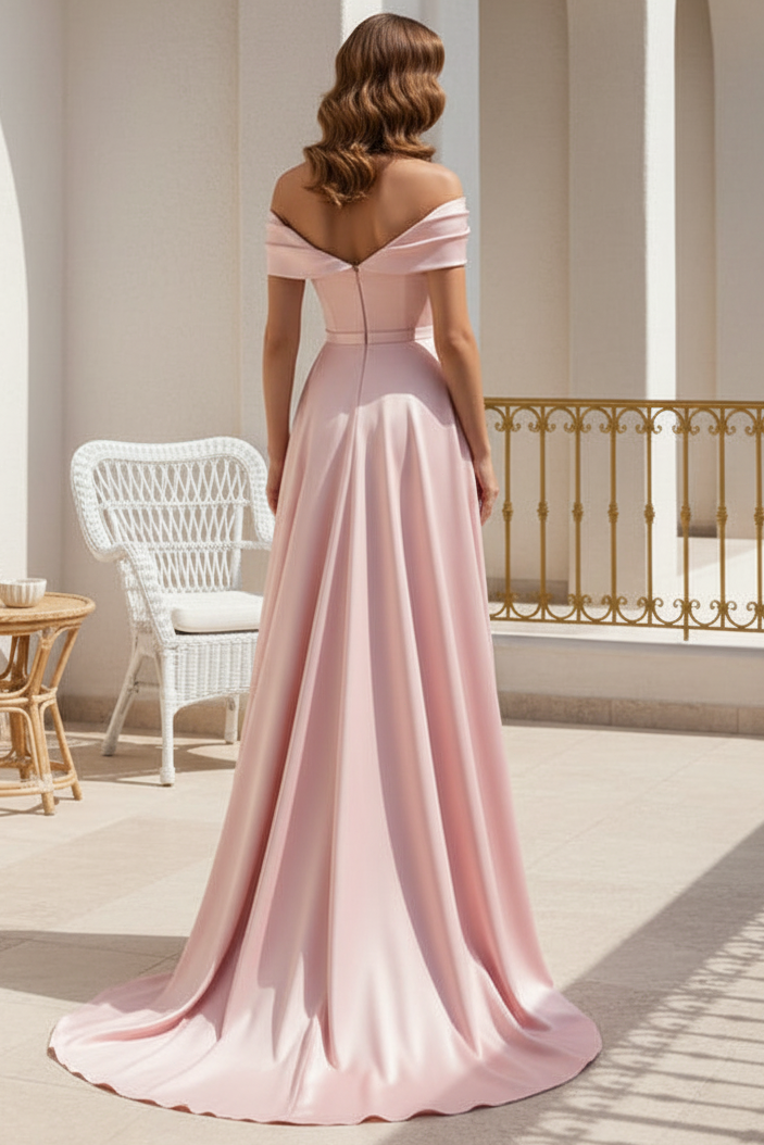 Off-the-Shoulder Floral Sequin Gown with Overskirt