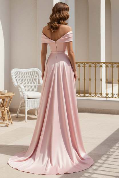 Off-the-Shoulder Floral Sequin Gown with Overskirt