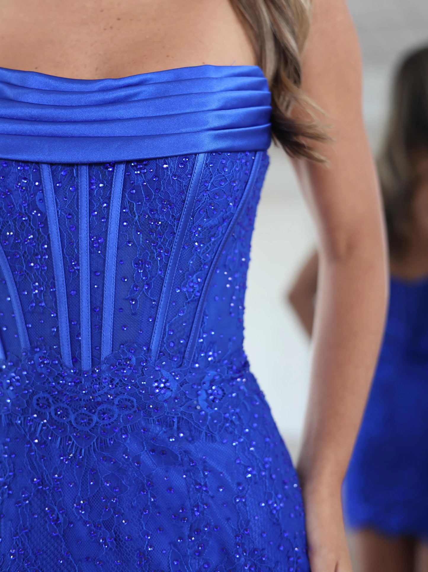 Strapless Corset Lace Bodycon Homecoming Dress