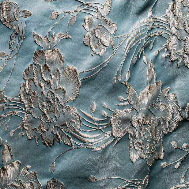 Pleated Metallic Jacquard Midi Dress