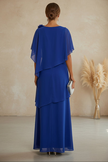 Asymmetrical Tiered Chiffon Evening Dress