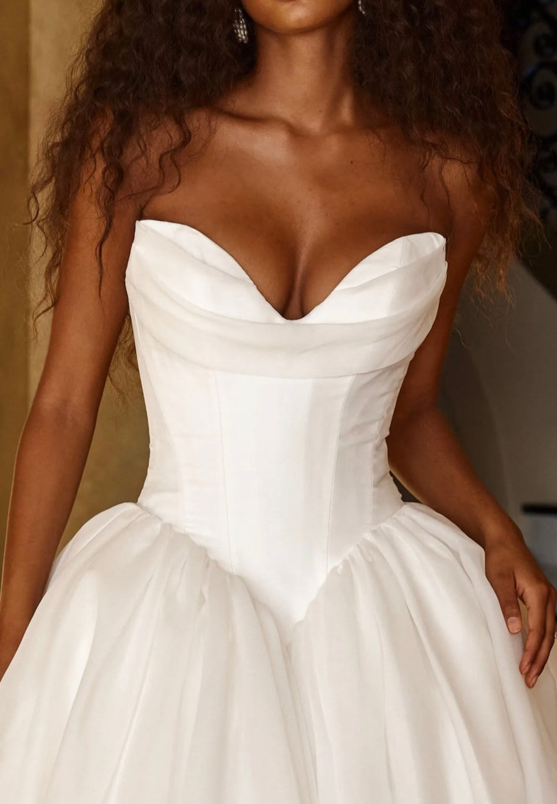 Corset Ball Gown Wedding Dress with Long Sleeves