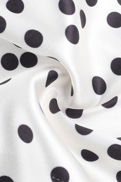 Polka Dot One-Shoulder Scarf Mini Dress