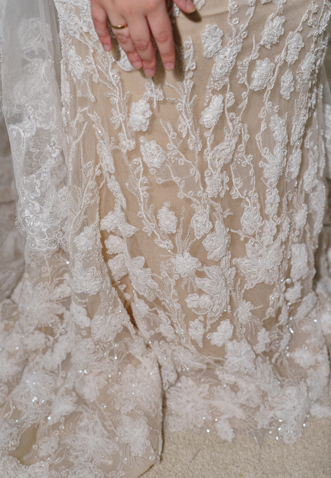 High Neck Lace Long Sleeve Wedding Dress