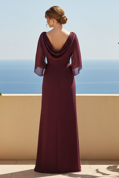 Chiffon Evening Gown with Cowl Back