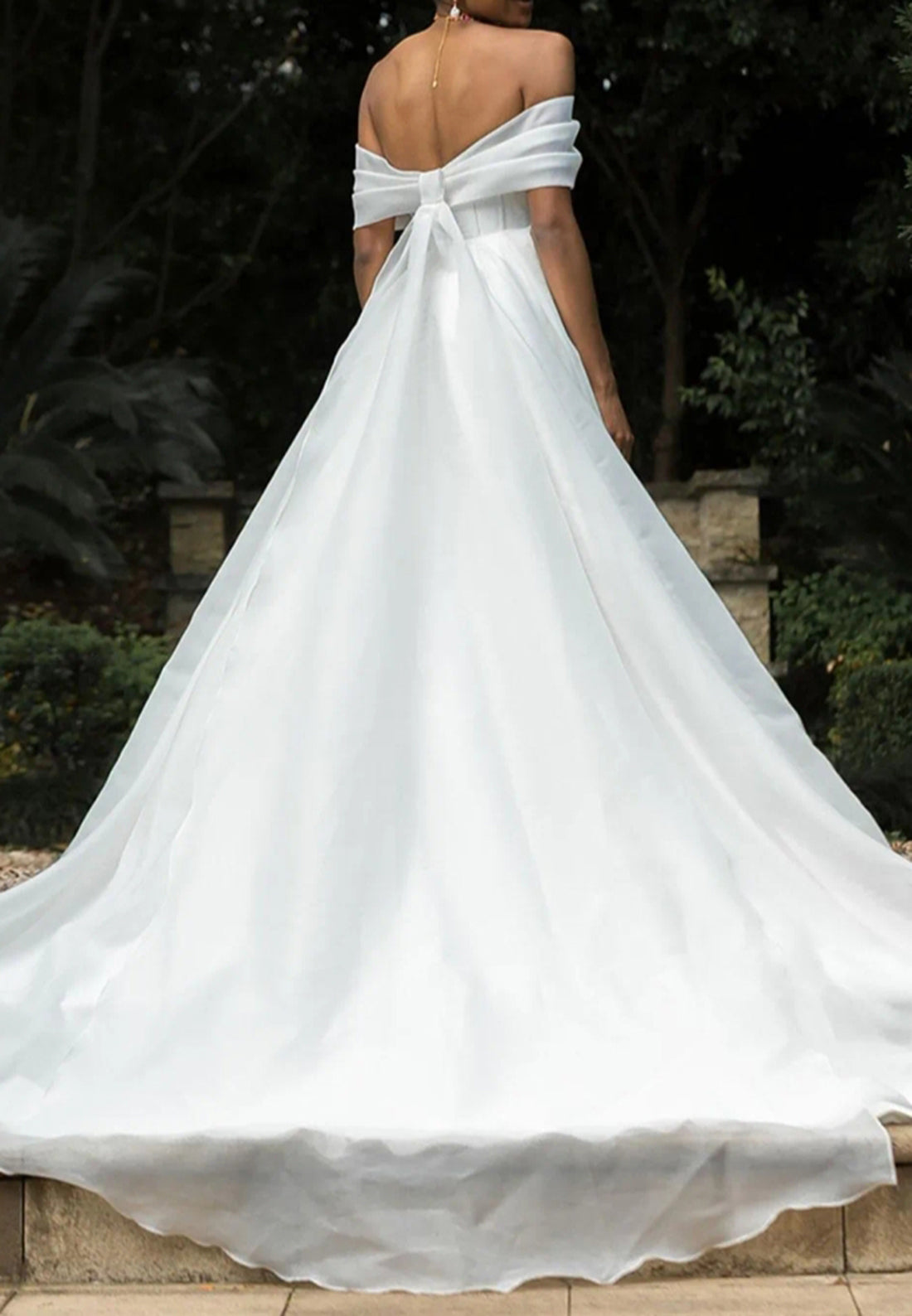 Off-the-Shoulder Corset Wedding Dress with Slit