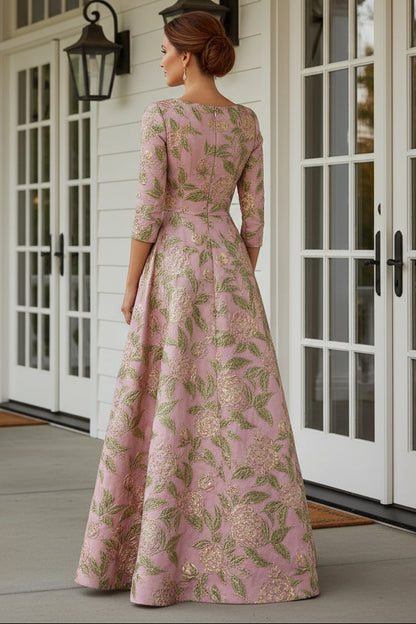 Asymmetrical Jacquard A-Line Evening Dress