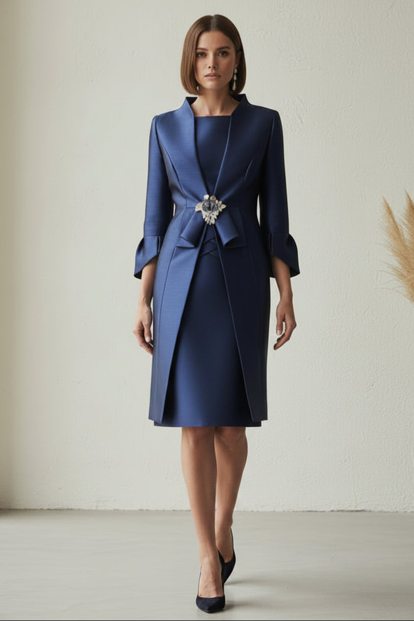 Elegant Structured Formal Midi Dress
