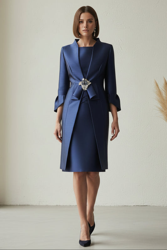 Elegant Structured Formal Midi Dress