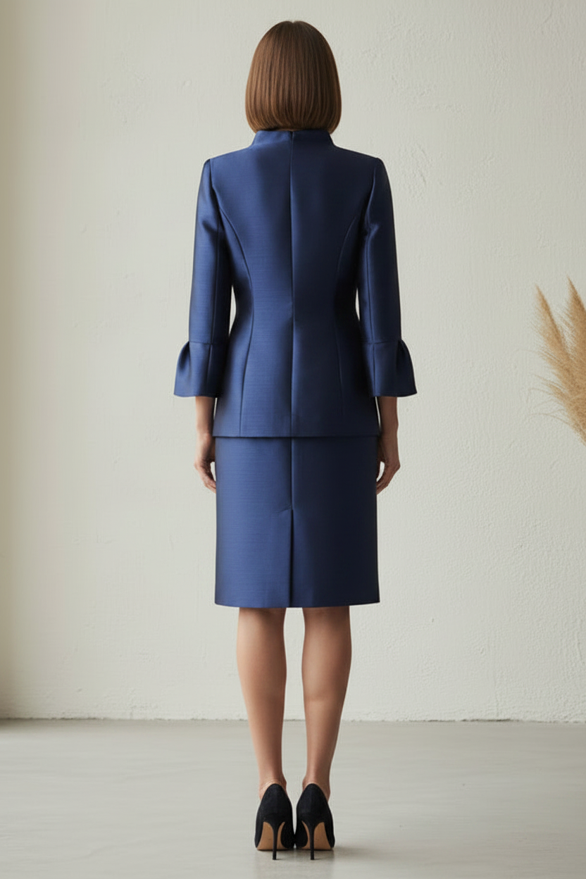 Elegant Structured Formal Midi Dress
