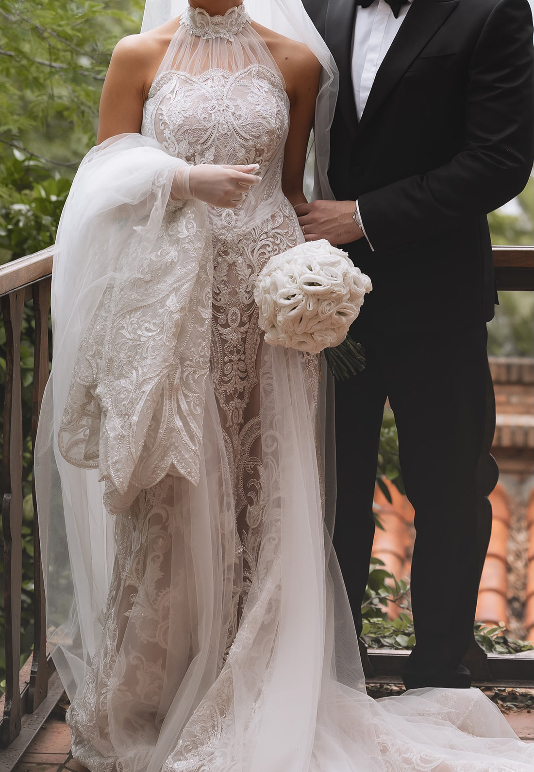 High Neck Lace Mermaid Wedding Dress