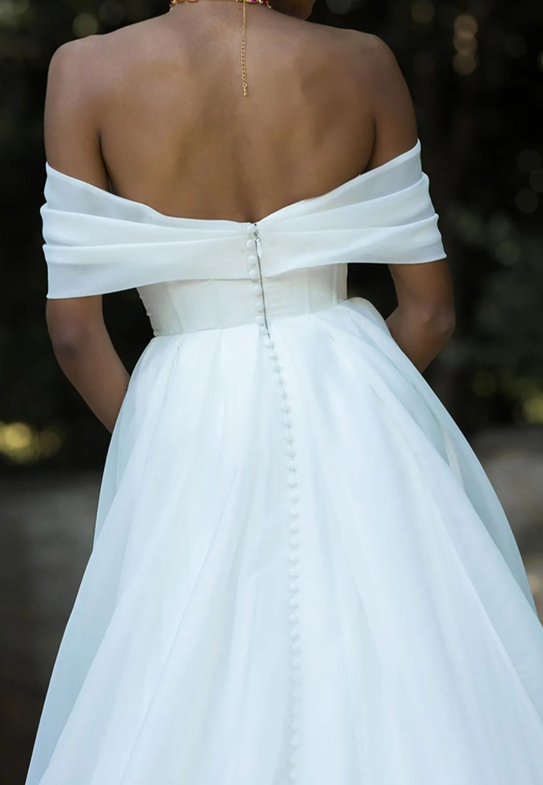 Off-the-Shoulder Corset Wedding Dress with Slit