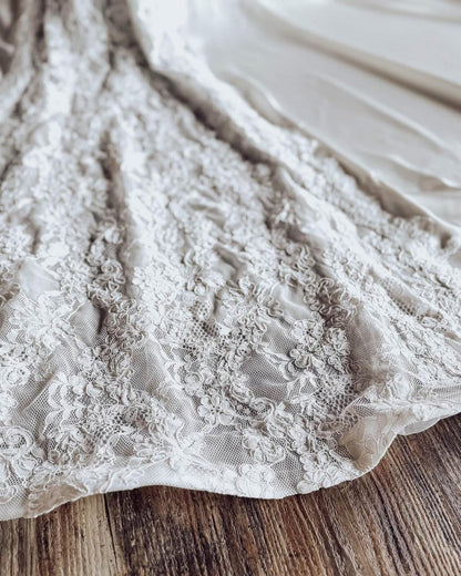 Corset Lace Mermaid Bridal Gown with Sheer Sleeves