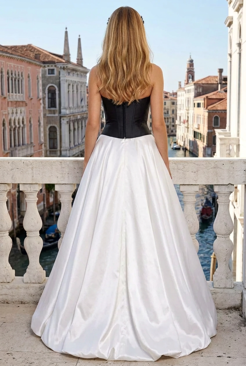 Strapless Corset High-Low Ball Gown