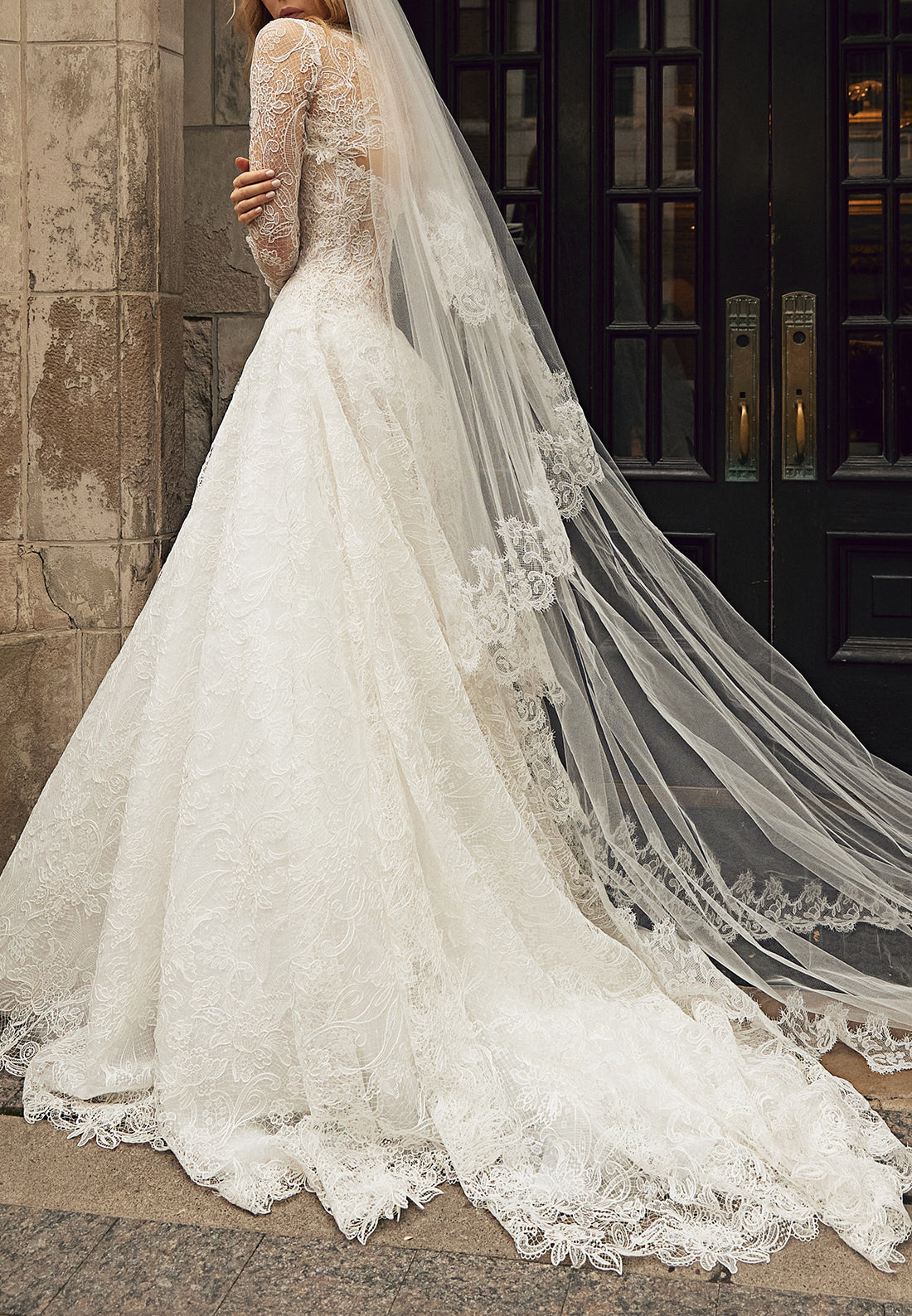 Lace A-Line Wedding Dress with Long Sleeves
