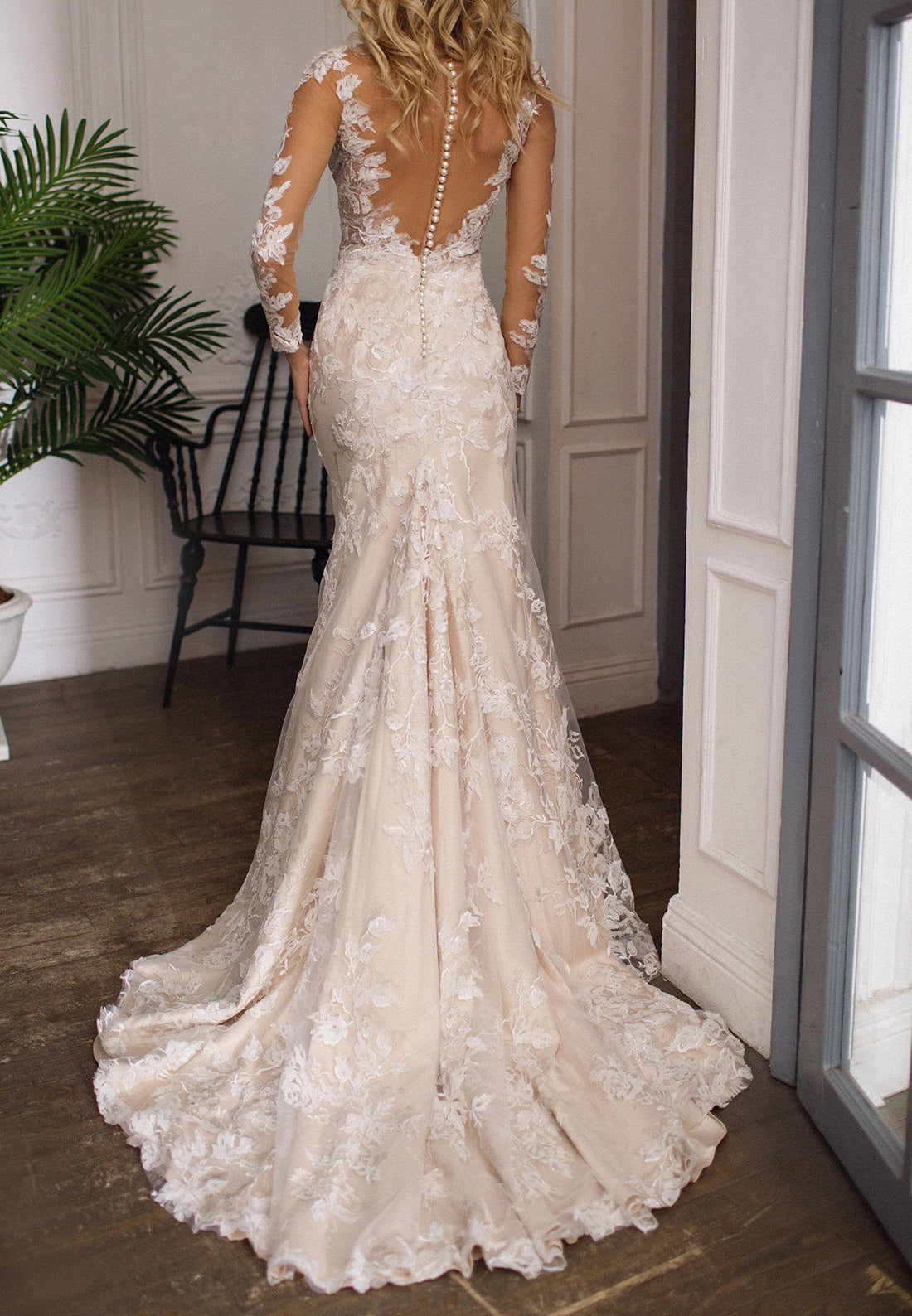 Long Sleeve Lace Mermaid Wedding Dress