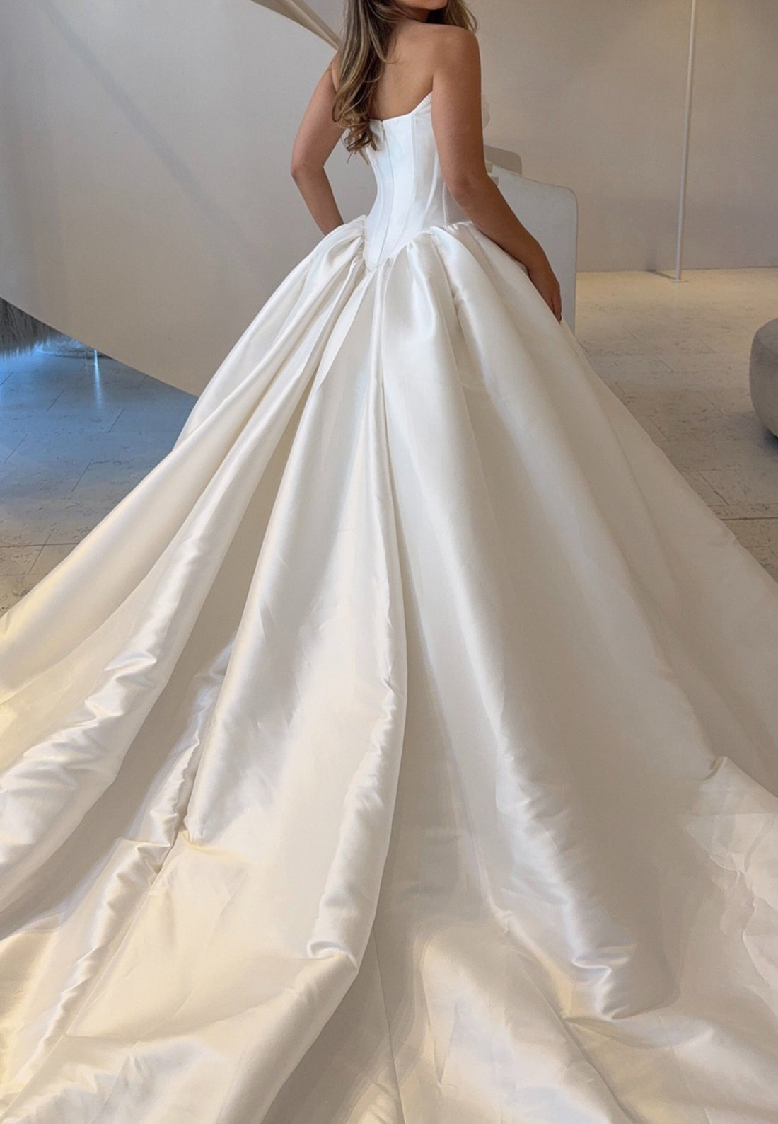 Corset Dropped-Waist Off-Shoulder Ball Gown