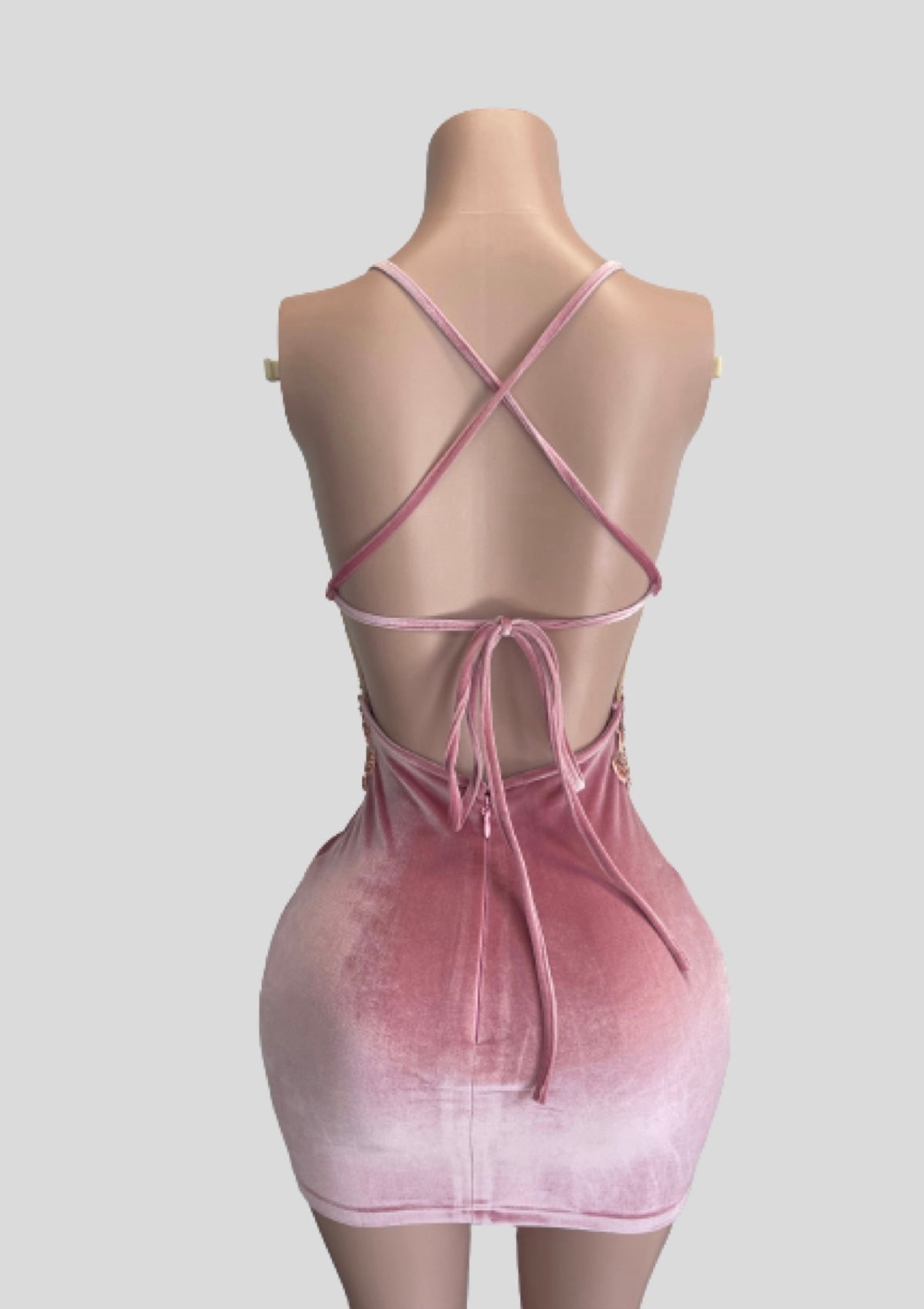 Beaded Corset Velvet Ruched Mini Dress