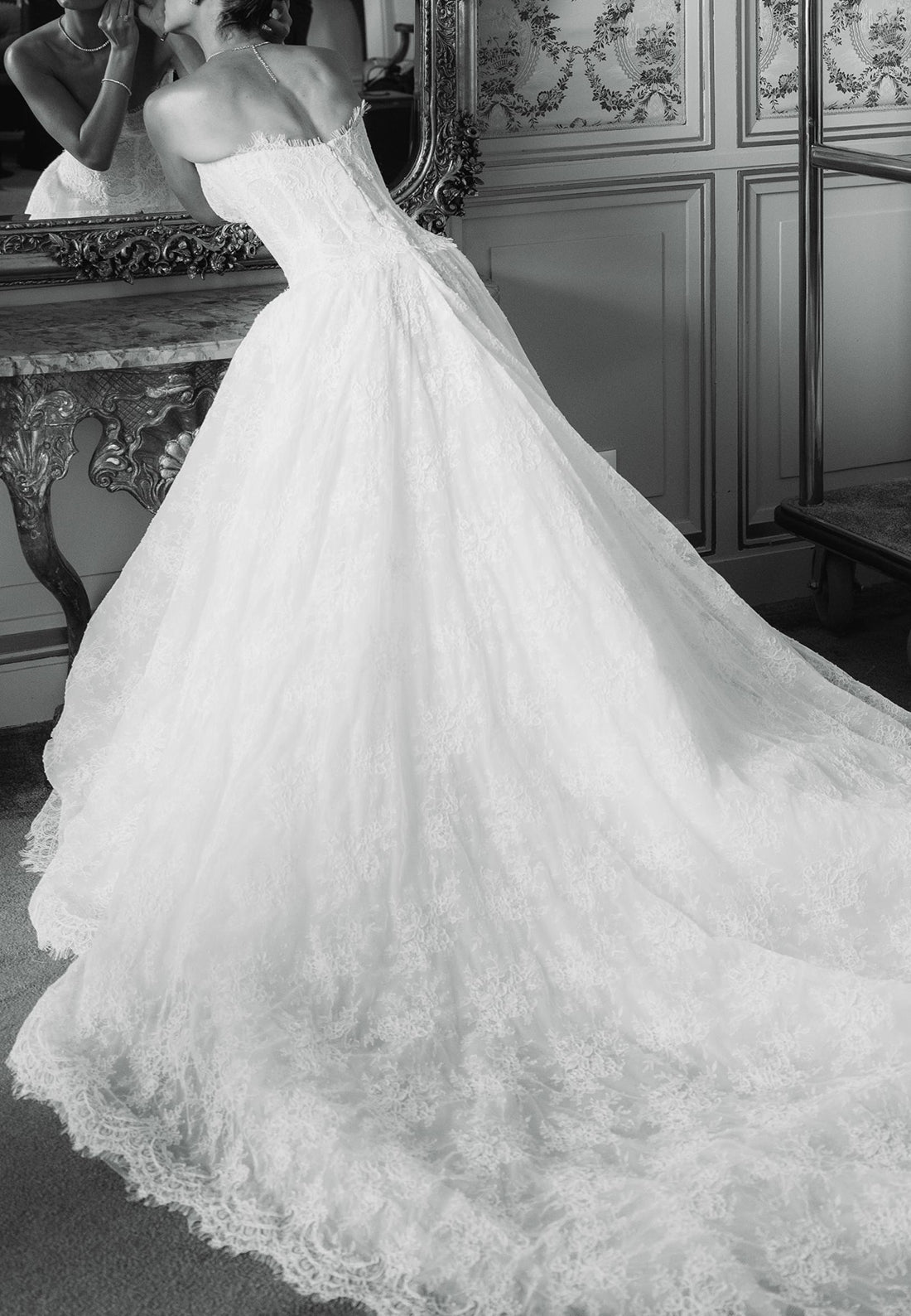 Lace Strapless Corset Ball Gown Wedding Dress
