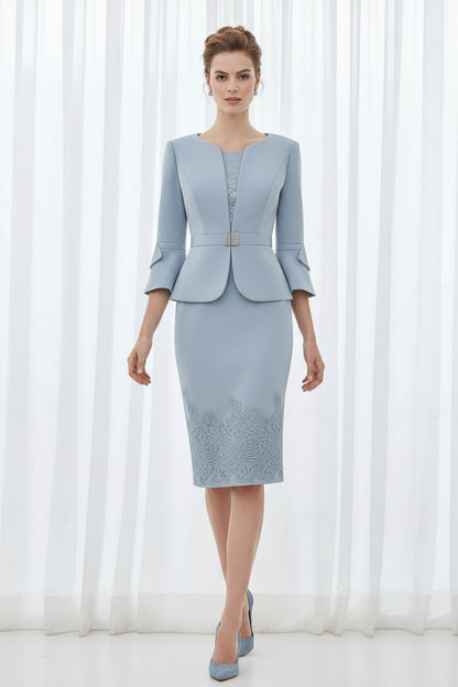 Lace Sheath Dress & Bell Sleeve Jacket Set