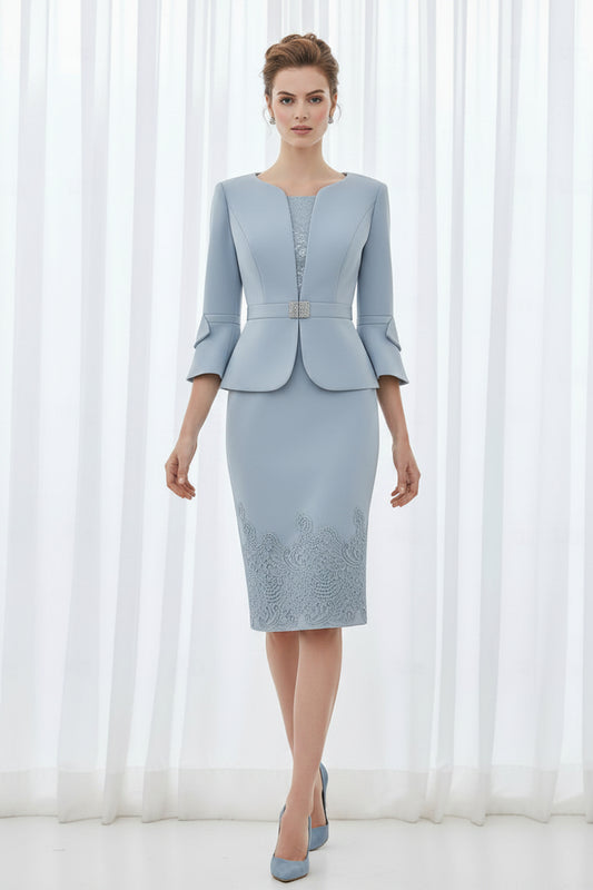 Lace Sheath Dress & Bell Sleeve Jacket Set