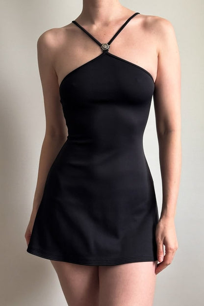 Halter Neck A-Line Mini Dress