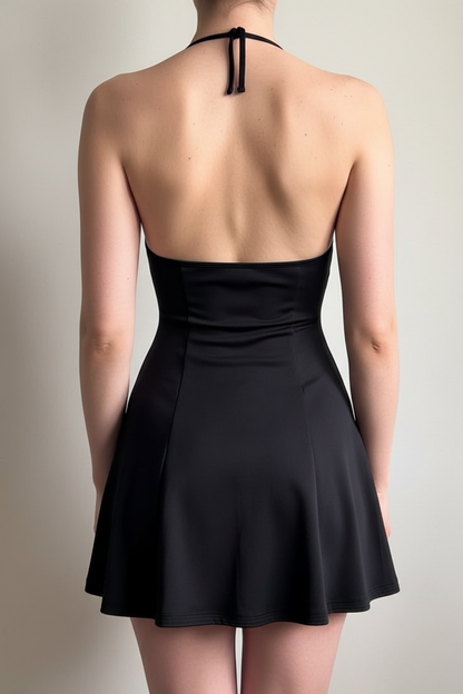 Halter Neck A-Line Mini Dress