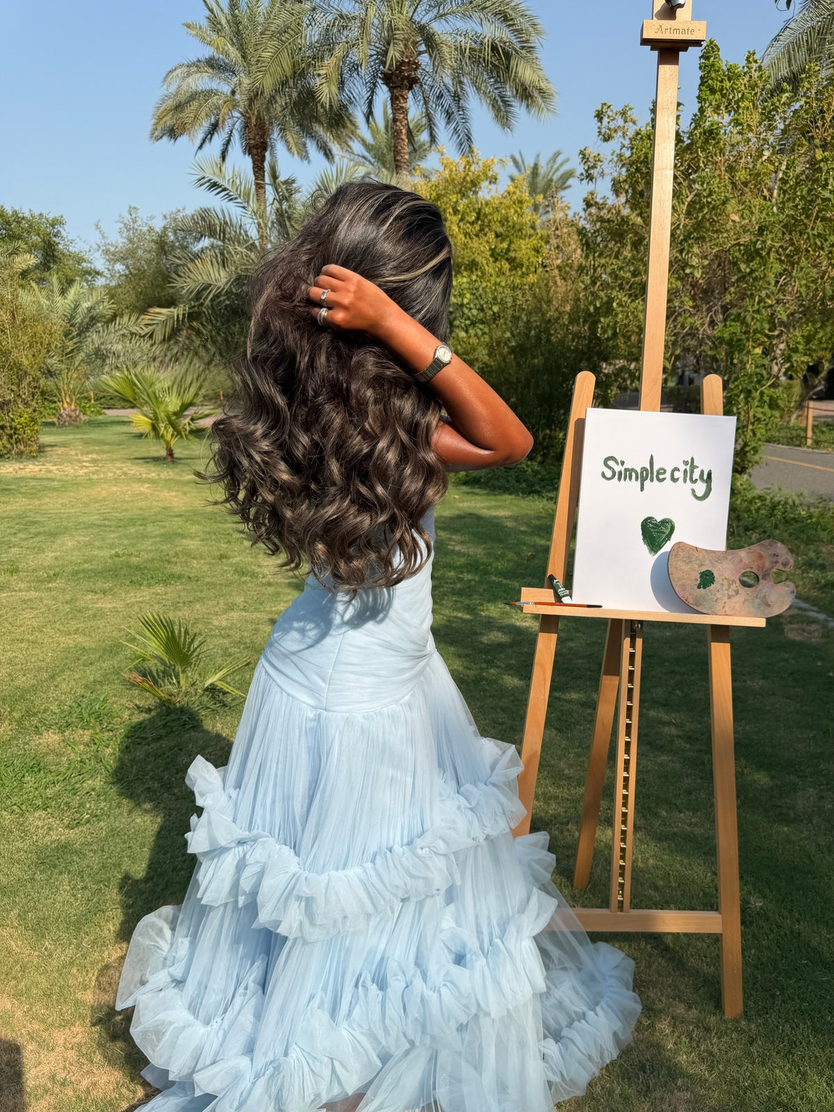 Ruched Halter Tiered Ruffle Tulle Gown