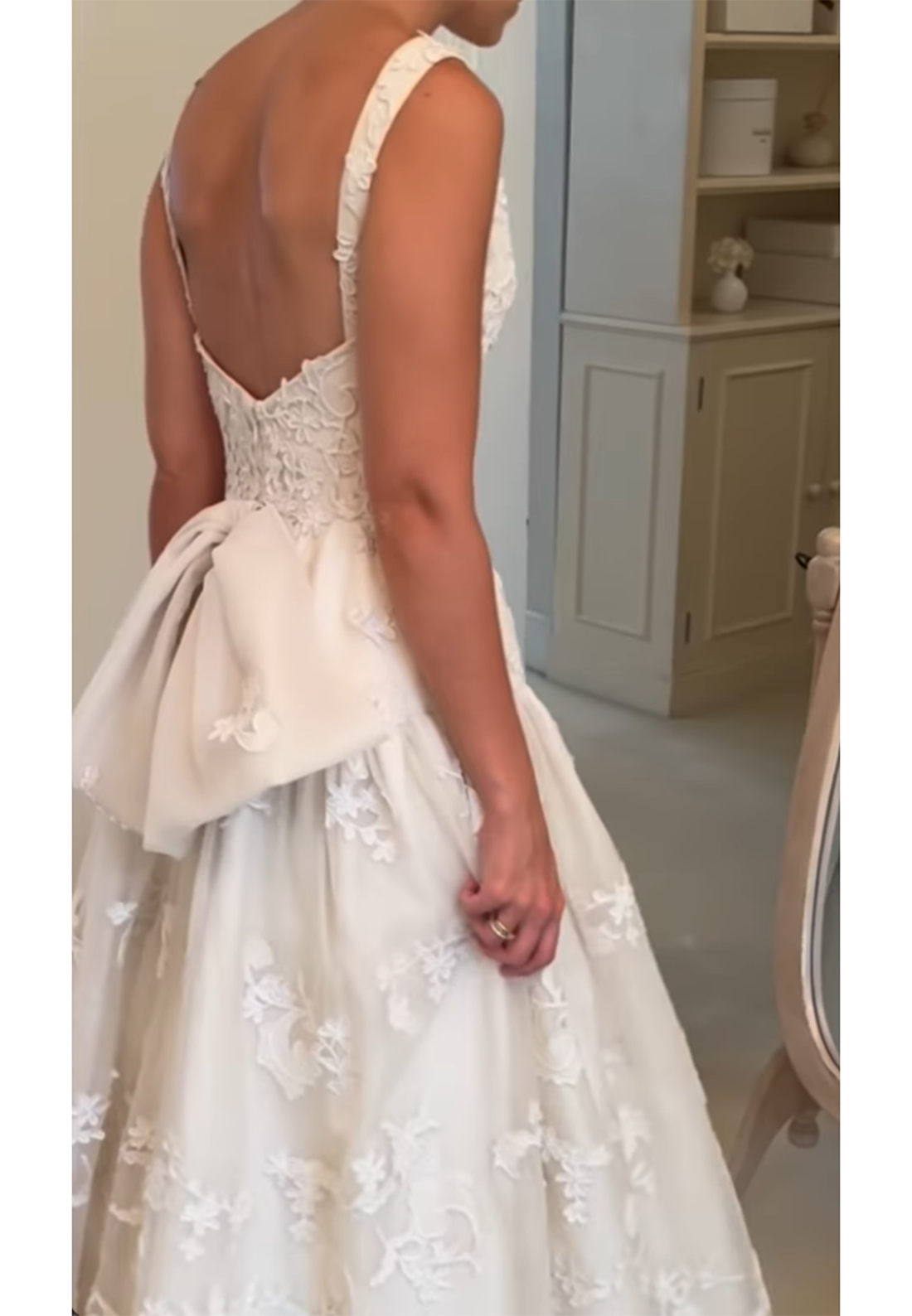 Embroidered Lace Drop-Waist Wedding Dress