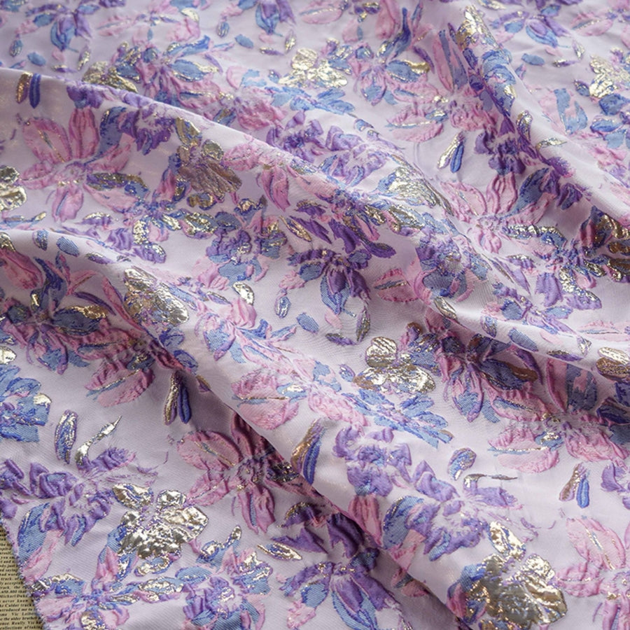 Floral Jacquard Square Neck Midi Dress