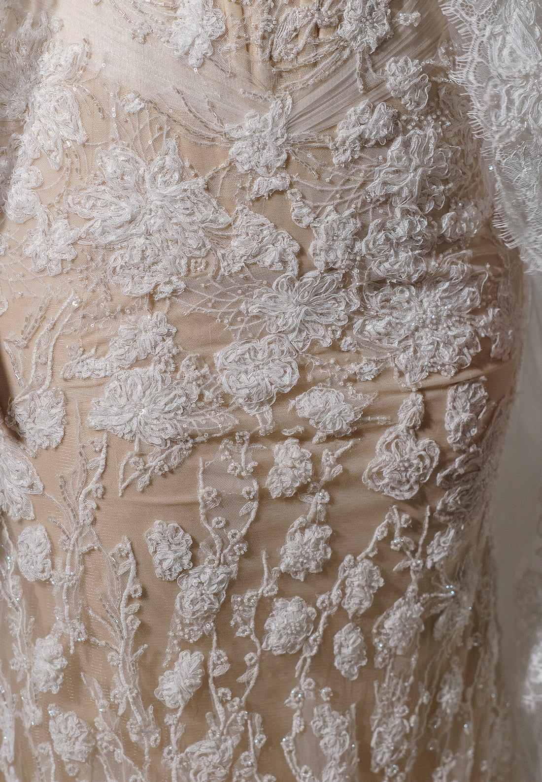High Neck Lace Long Sleeve Wedding Dress