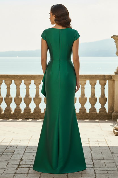 Elegant Side-Draped Mermaid Evening Dress