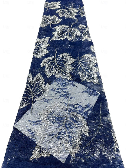 Sequin Leaf Illusion Tea-Length A-Line Dress