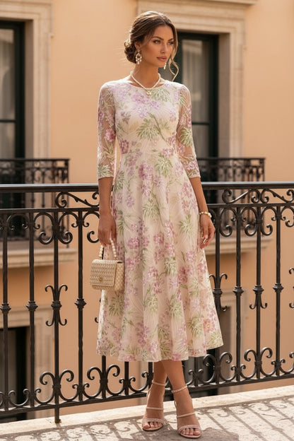 Floral Embroidered Midi Dress