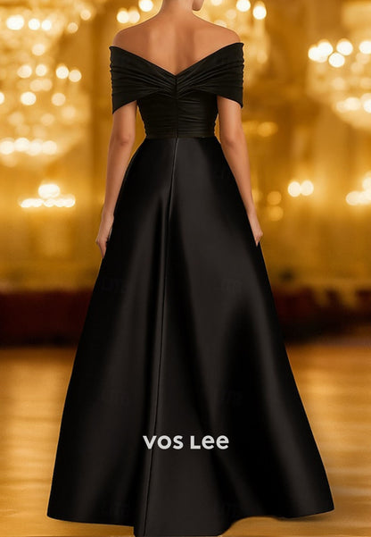 Red  Off the shoulder Floor-LengthEvening Gown with Sequined