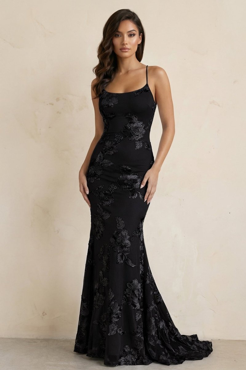 Sky Blue Spaghetti Straps Mermaid Tulle Long Prom Dresses With Appliques