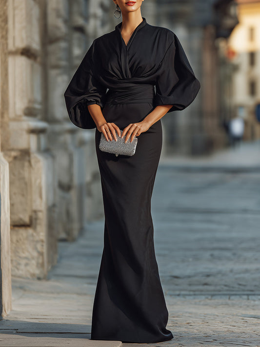 Elegant Draped Evening Gown