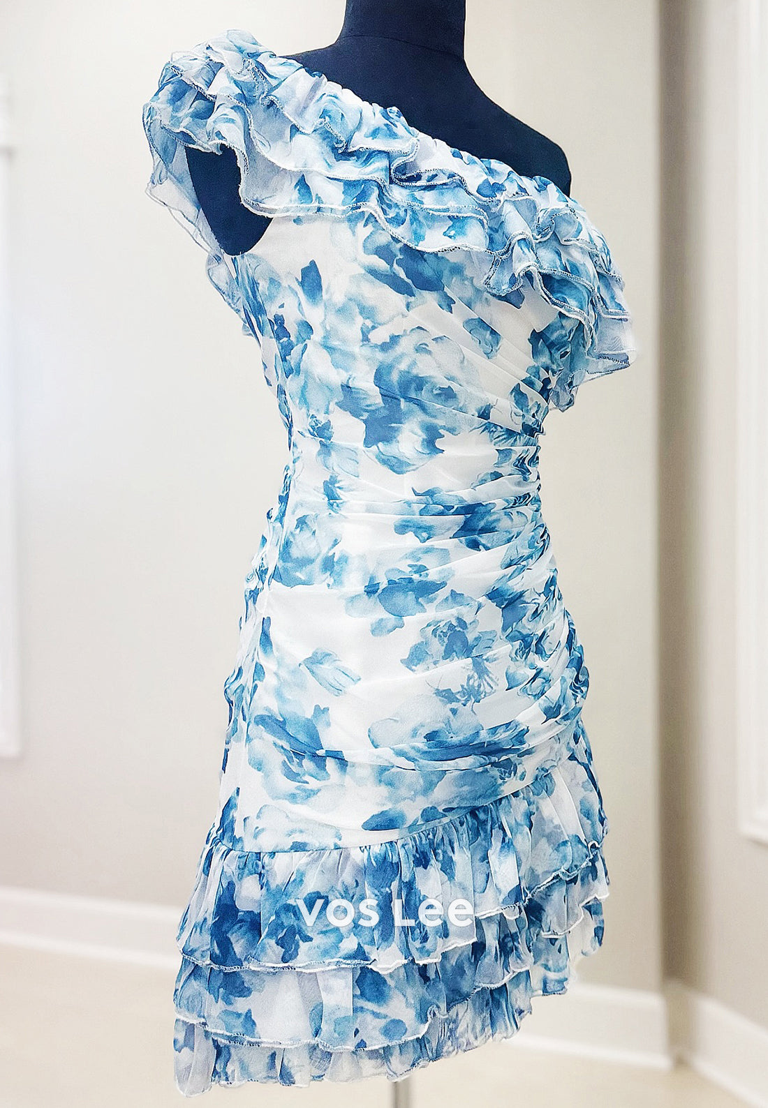 Short & Mini One Shoulder Pleated Mermaid Homecoming Dresses