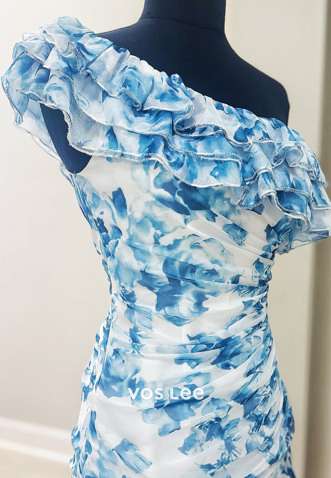 Short & Mini One Shoulder Pleated Mermaid Homecoming Dresses