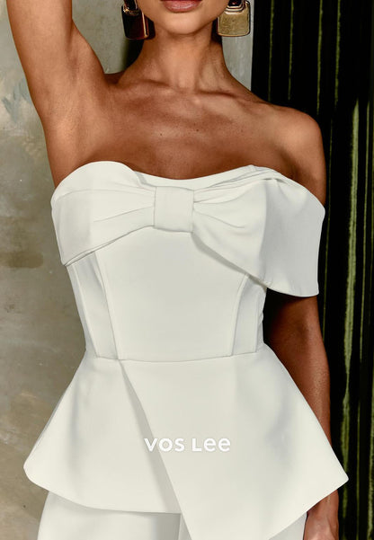 Ivory Mother of the Bride Pant Suit | Off-the-Shoulder Jumpsuit