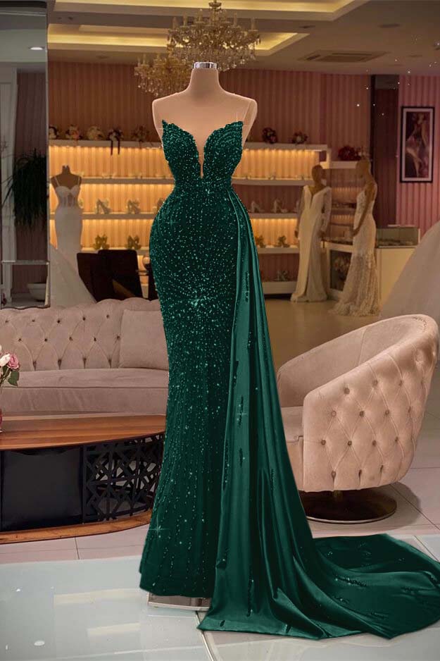 Gorgeous Gold Sweetheart Sleeveless Mermaid Evening Dress Ruffles With Rhinestone Beading