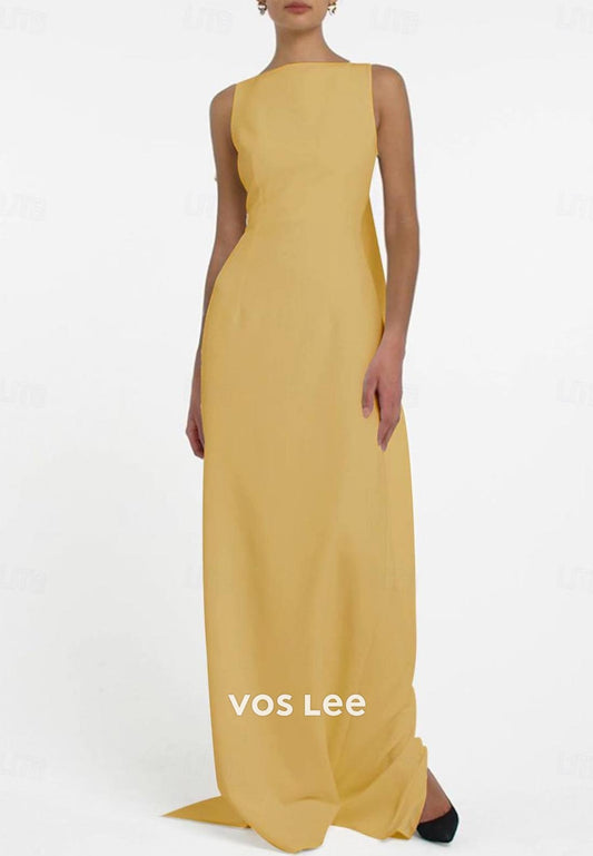 Couture & Ornate  Sleeveless Bowknot Sleek Mermaid Evening Dress