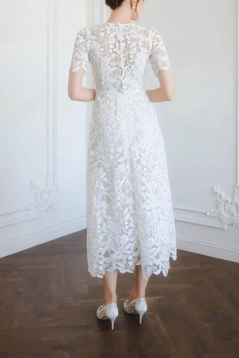 Elegant Modest Lace Wedding Dress for Civil & Church Ceremony