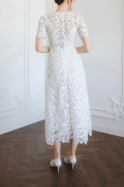 Elegant Modest Lace Wedding Dress for Civil & Church Ceremony