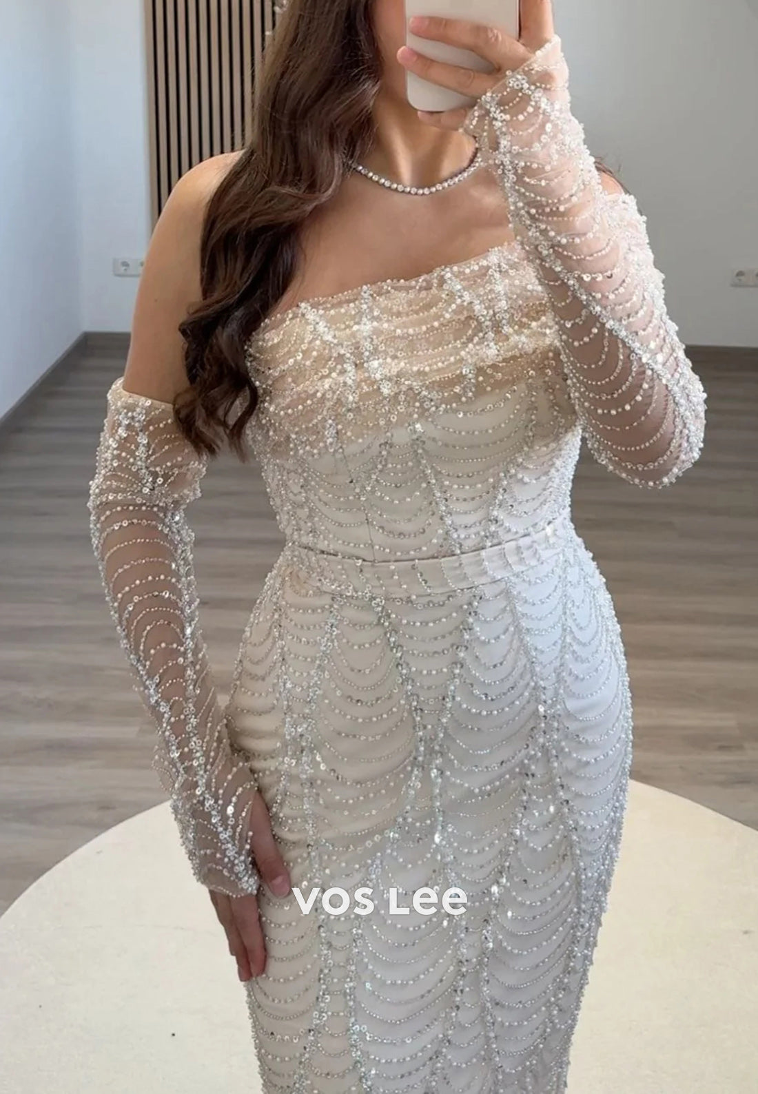 Classic & Timeless Long Sleeves Fully Beaded Floor-Length Mermaid Evening Dresses