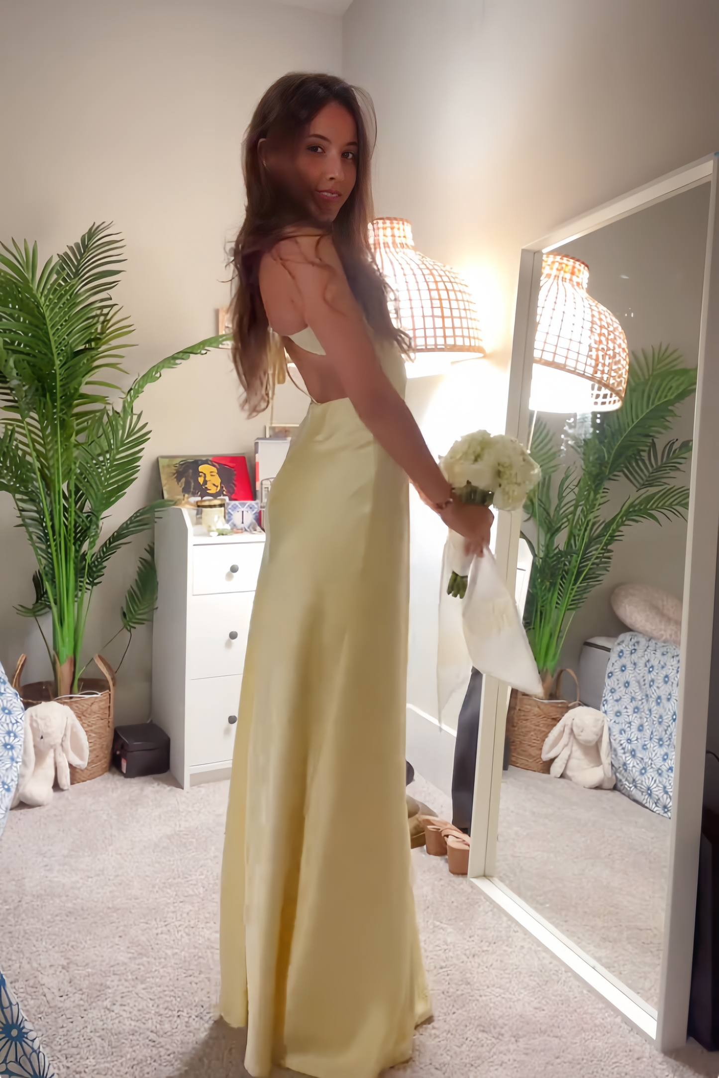 Pink Cut-out Mermaid Long Prom Dress