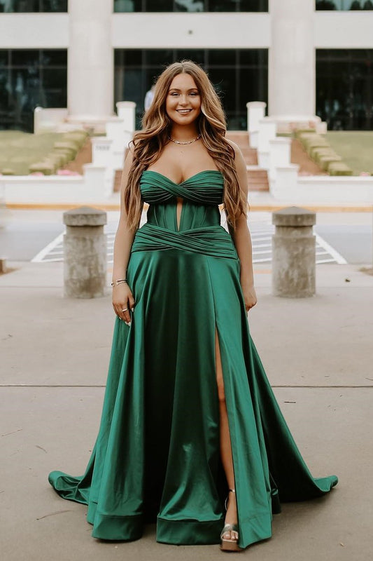 Sweetheart Pink Keyhole A-lin Long Prom Dress